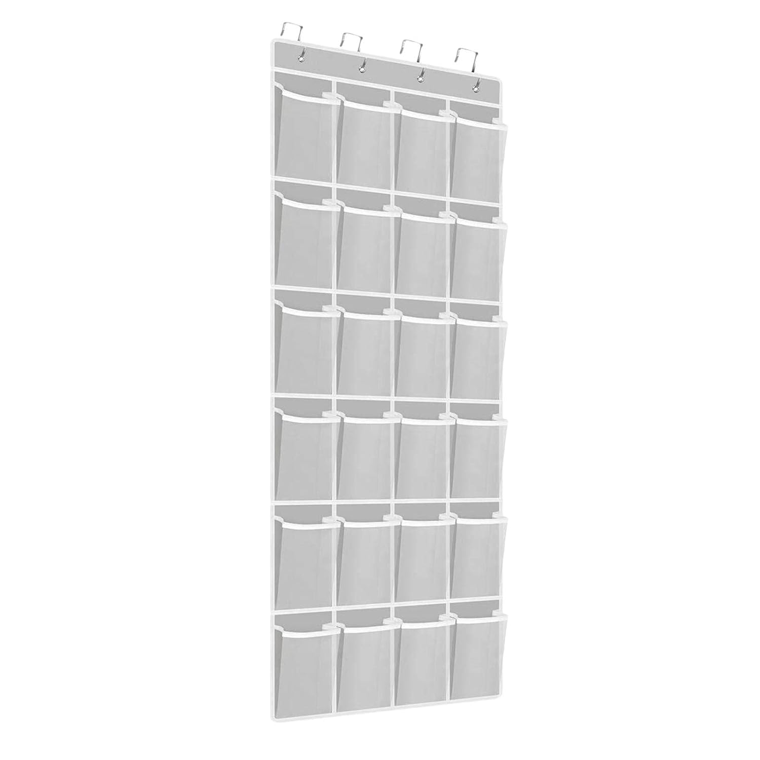 Over the Door Hanging Shoe Organizer, 24 Large Clear Pockets, Space Saver Storage Rack, Multi Color.-image-23