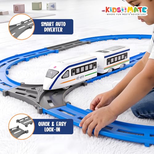Image of Kidsmate Vande Bharat Bullet Train Toy for Kids, Battery Operated Train Set