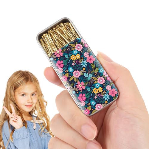 mini bobby pins,50 Count 1.38 inch Metal Hair Clips for Children,Girls and Women,Suitable for All Hair Types (Gold Hair Clip-05)