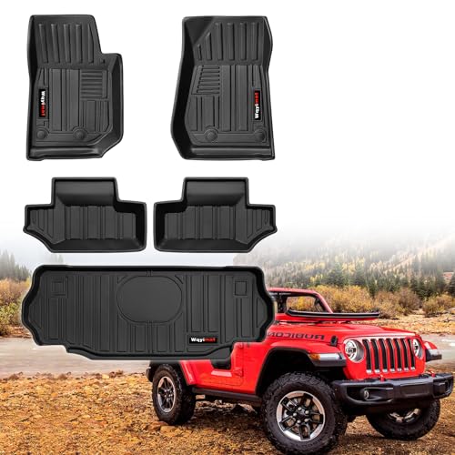 Wqyimat Jeep Wrangler Floor Mat With Tire Tread 2Nd Row