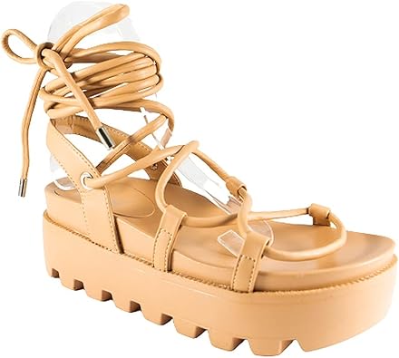 platform lace up sandals