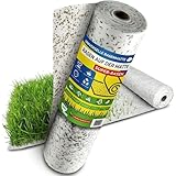 Matte mit integrierten Rasensamen - Gras auf der Rolle für eine einfache Aussaat - biologisch abbaubare Rasenvlies-Grassamen schnellkeimend- Rasenrolle (10m²) - Rasenmatte