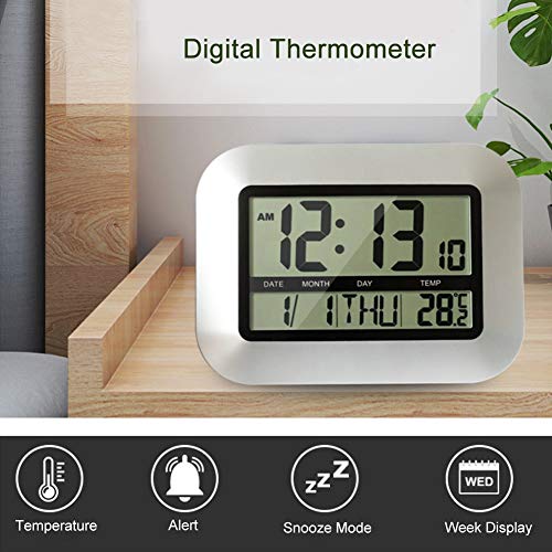 Relógio Digital, Termômetro Eletrônico Termômetro Digital Estável Termômetro de Mesa Multifuncional