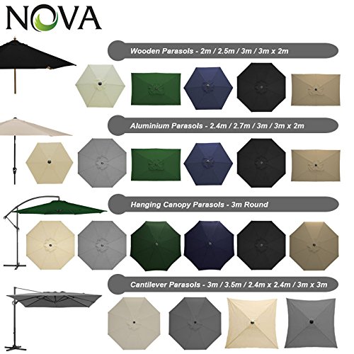 Buy Outdoor Garden Parasols by Nova Various Round Rectangular Squared