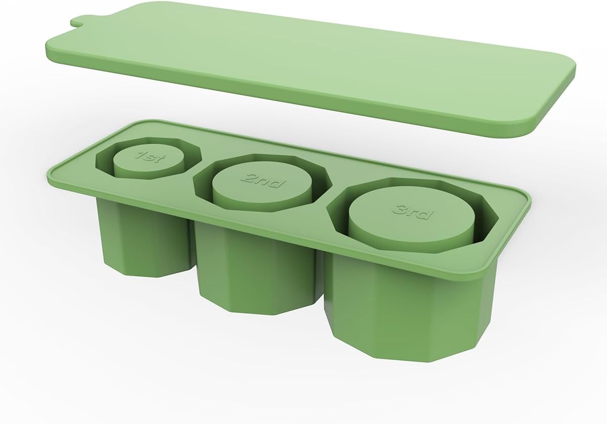 Ice Cube Tray for Tumbler, 3 Pcs Silicone Hollow Cylinder Ice Mold with Lid
