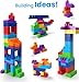 MEGA BLOKS Fisher-Price Toddler Block Toys, Big Building Bag with 80 Pieces and Storage Bag, Blue, Gift Ideas for Kids Age 1+ Years