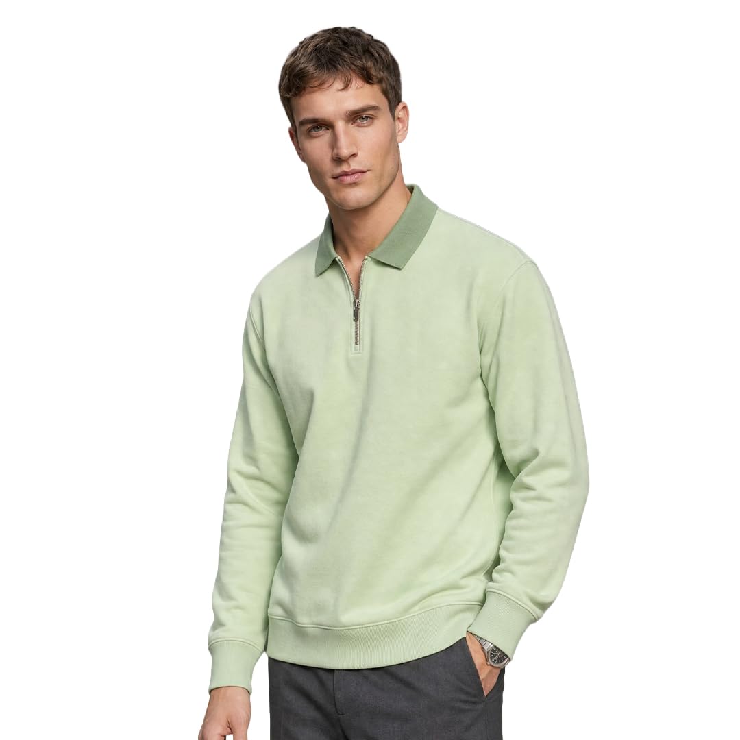Oversized Full Sleeve Polo T-Shirt for Men | Johnny Collar | Soft & Stretchy-image-7