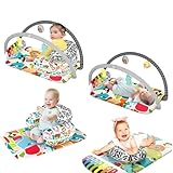 LAVABLE EN MACHINE : Le tapis en peluche assorti est lavable en machine et est livré avec une arche de jeu amovible et un piano.
