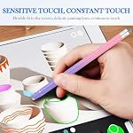 4 Pcs Stylus Pens for Touch Screens, 2-in-1 Gradient Stylus Pen for Tablets, Dual Tips (Thick and Thin), Universal Tablet Pen Compatible with iOS, Android, Capacitive Screens