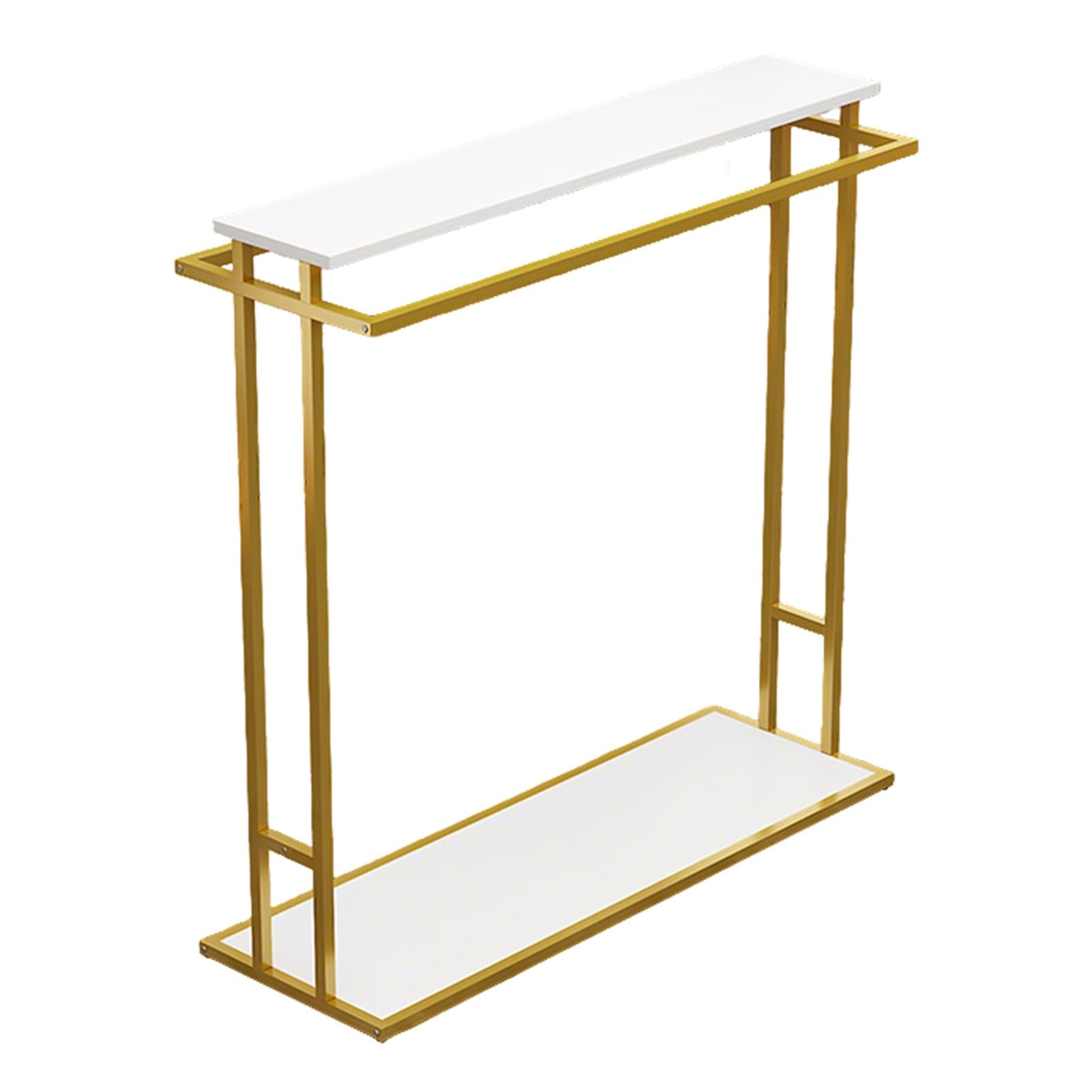 JYBNBBE Retail Clothing Rack, Portable Boutique Display Stand Shelf, Steel Clothes Garment Rack for Closet Commercial Bedroom,Gold-59x19.6x59in