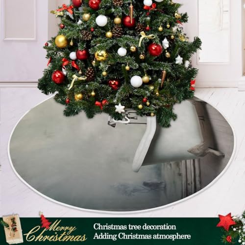 YETTASBIN Bathtub Tree Skirt 47.2 lnch, Large Round Xmas Tree Skirt Indoor Outdoor Christams Ornaments for Holiday Party Home Office Decor