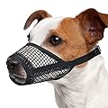 Mayerzon Dog Muzzle, Soft Mesh Muzzles for Small Medium Large Dogs Chihuahua Poodle Husky Labrador Retriever, Breathable Dog Mouth Guard for Biting Chewing Grooming, Allow Panting Drinking (S, Black)