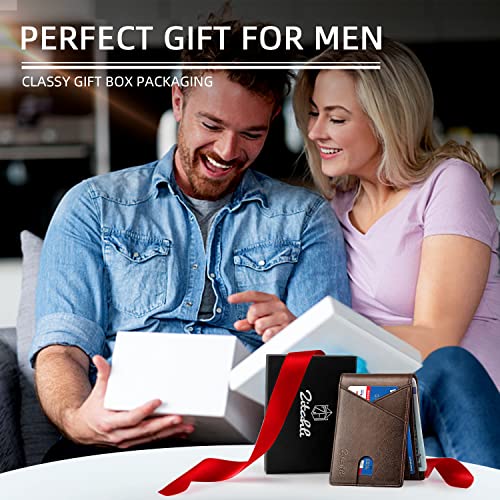 Image of Zitahli Bifold Wallets for Men, Slim RFID Leather Card Holder Cash Pocket | Minimalist Front Pocket Design, Holds 11 Cards, RFID Protection, Gifts for Men on Birthdays, Father's Day, and Christmas