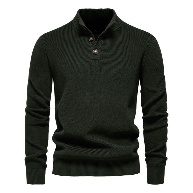 Pull col montant homme tendance décontracté - Pull manches longues couleur unie - 4