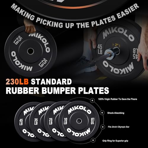 Image of Mikolo Leg Press Hack Squat Machine Combo, Leg Press Machines for Home Gym with Linear Bearing, Hack Squat Machine with Rear and Front Band Pegs, Leg Machine for Full Range Leg Training