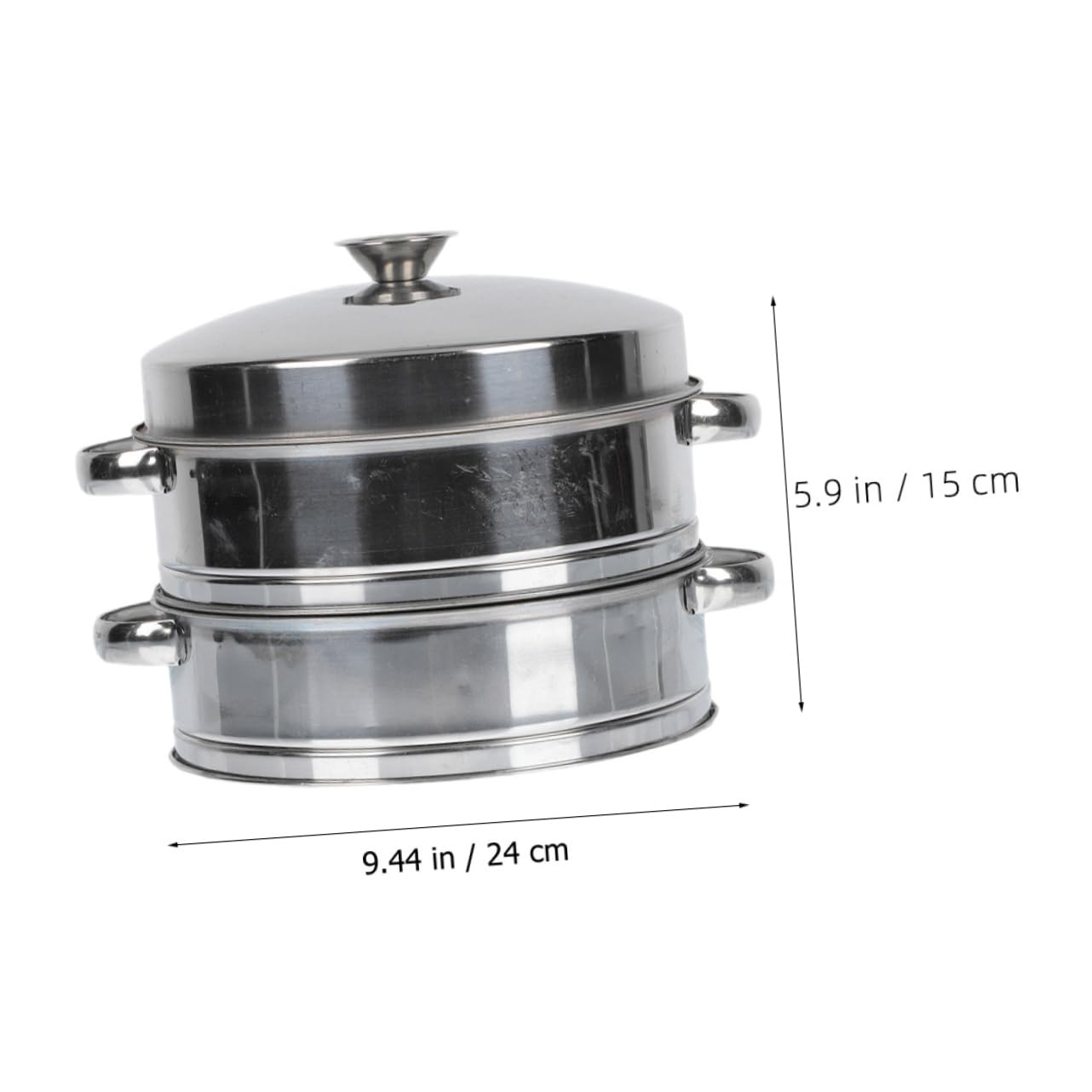 Sosoport Vaporera Inoxidable con Tapa 2 Niveles Cesta para Cocinar al Vapor Multifuncional para y Dumplings de Usar y Limpiar