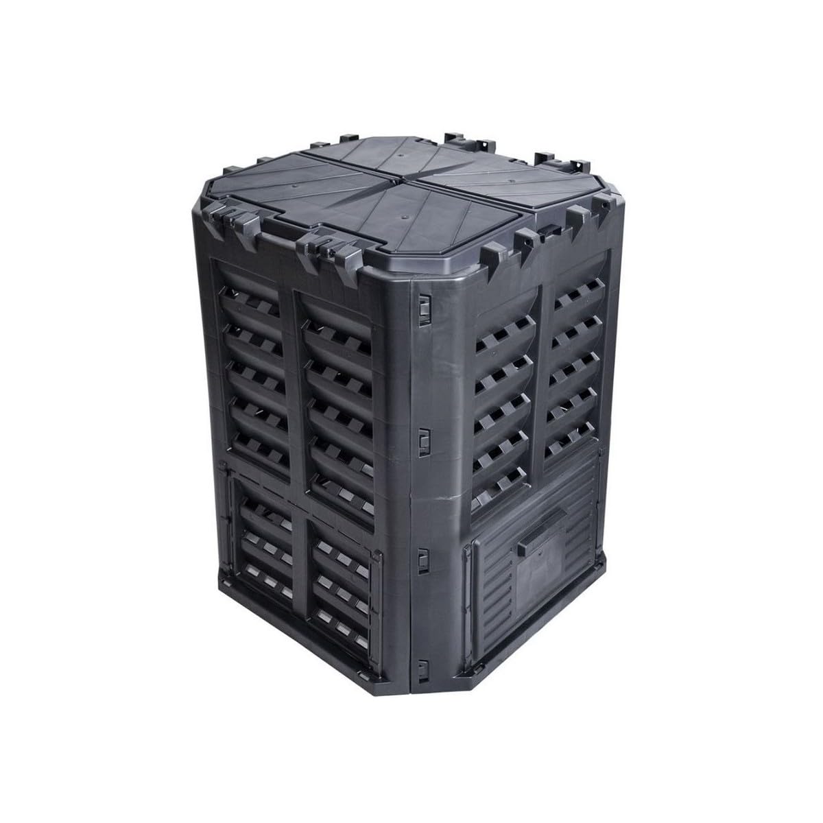Composteur de jardin 360L BRIXO KOMPOBOX Végétaux pelouse Humus Déchets cuisine 69 x 69 x H84 cm