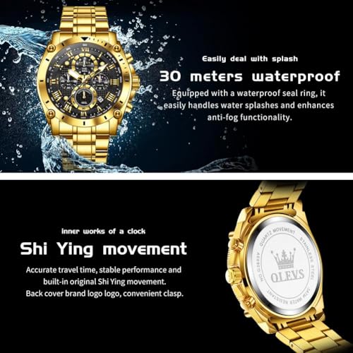 Image of OLEVS Watches for Men Automatic Self Winding Luxury Dress Big Face Tourbillon Skeleton Wrist Watches