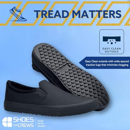 Shoes For Crews Unisex Slip-On Work Shoe - Non-Slip, Comfortable & Water-Resistant Slip-On Work Sneaker for Men & Women - Ideal for Restaurant, Hospitality, Retail Workers & More - Ollie II2