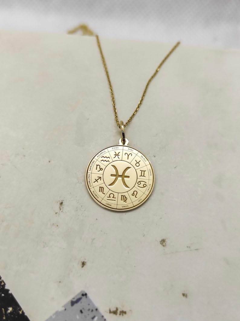LKBEADS 925 Sterling Silber Luxus Anhänger 26mm, Ohne Kette, Fische, Schmuck, Sternzeichen Charm, Astrologisch, Astrologie, Geburtstag, vergoldet Handgefertigt|LK_OPC_00541
