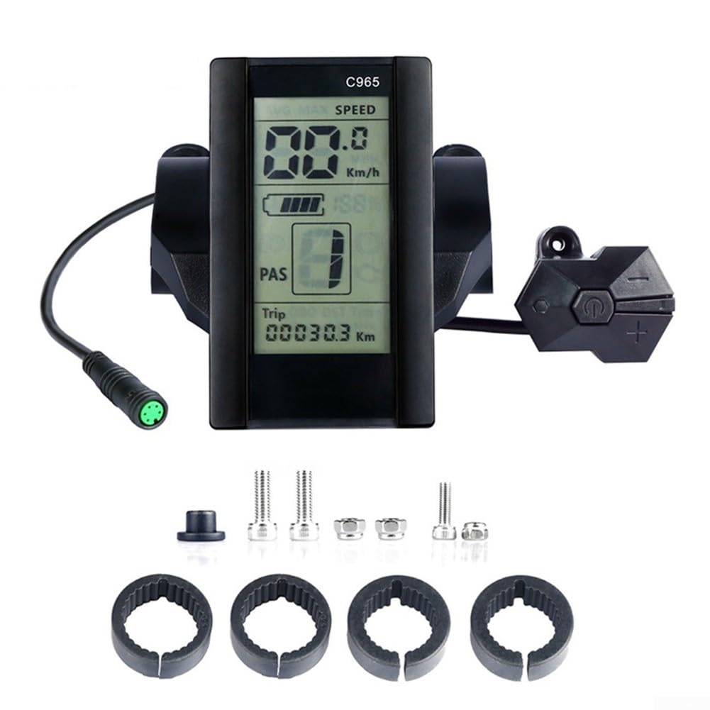 Unità di visualizzazione LCD Bafang C965 compatibile con motori BBS01 E-Bike per monitoraggio del livello della batteria della distanza di velocità