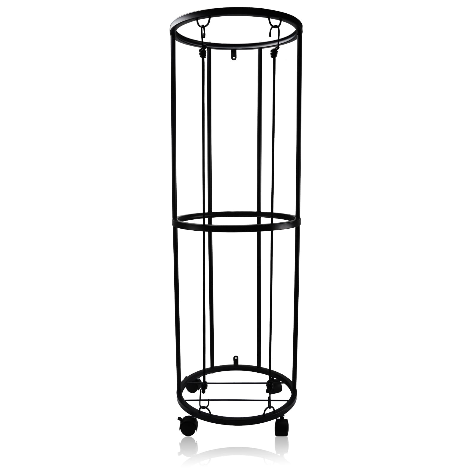 Verticale Support Ballon Basket, Organiseur d'Équipement de Sport, Support Ballon Foot, Rangement Ballon en Métal, Rangement pour Basketball, Football, Volleyball, 33.5 x 33.5 x 102 cm