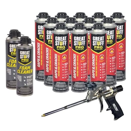 GREAT STUFF PRO Gaps and Cracks - 24oz Fireblock Foam Insulation Sealant, Pack of 12. Closed Cell, Polyurethane Expanding Spray Foam. Seals & Insulates Gaps Up to 3". Applicator Gun, Cleaner Included