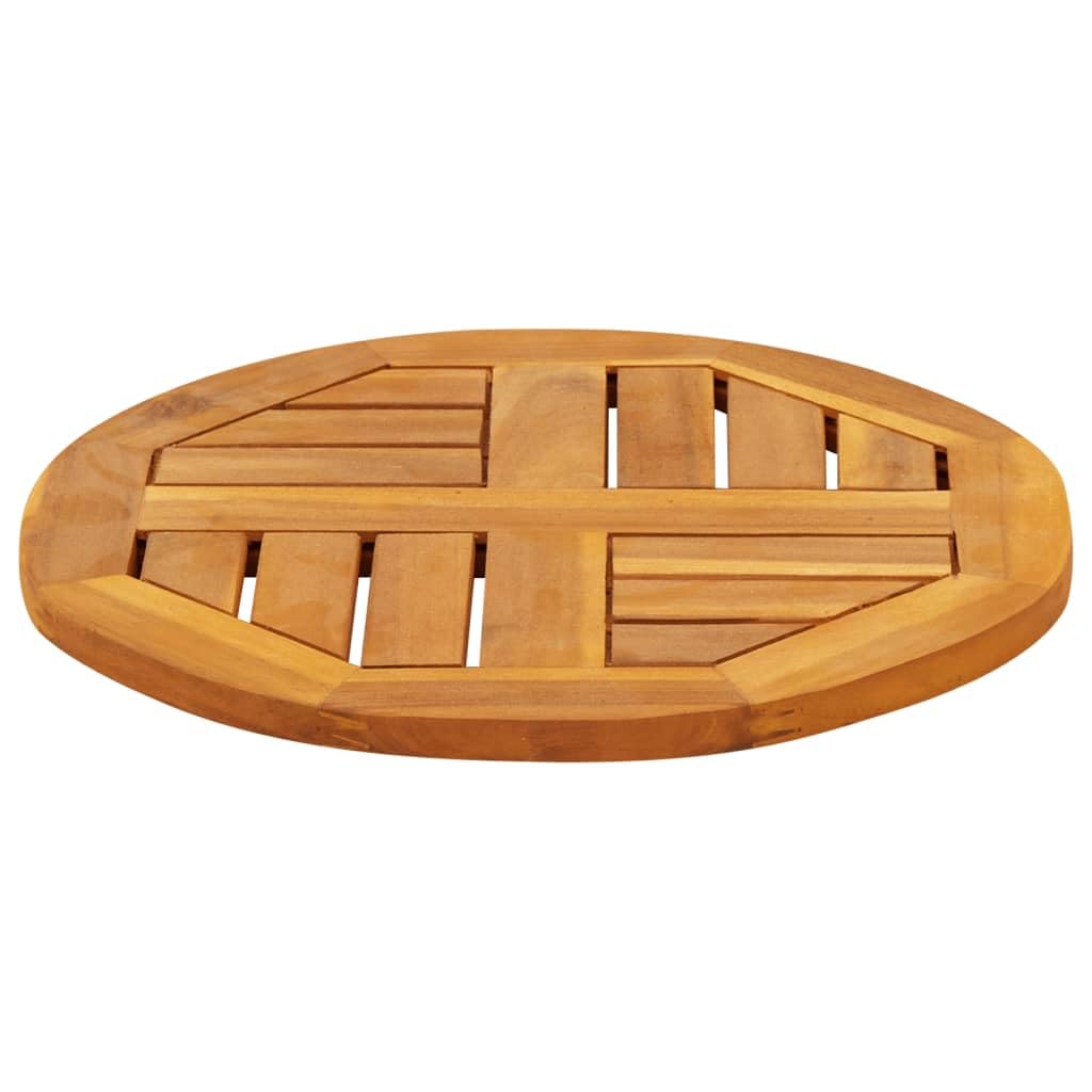 vidaXL Tischplatte Rund Ø40x2 cm Massivholz Akazie - Holzmöbelplatte, Ersatztischplatte
