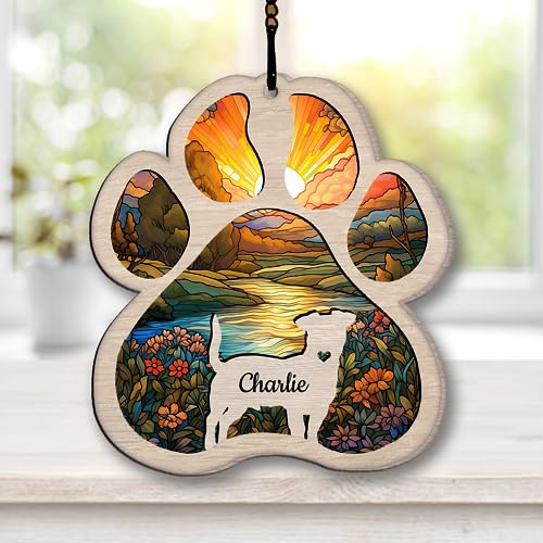 Nazenti Personalized Dog Memorial Suncatcher - Custom Pet Sympathy Gift for Dog Lovers - Christmas Tree Ornament - Thumbnail 6