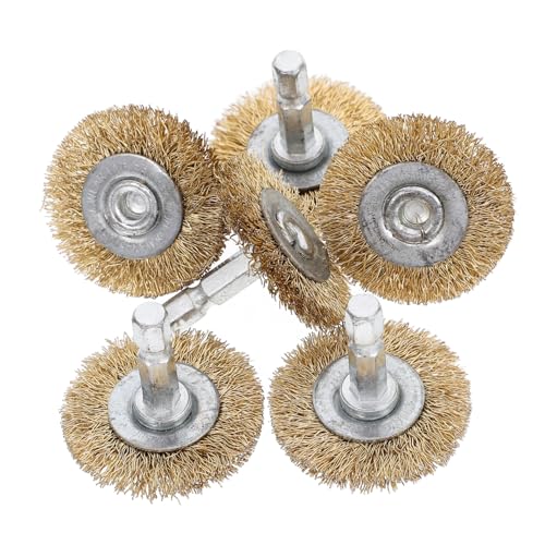 ULTECHNOVO 6 cepillos de acero para taladro de rueda para eliminación de residuos y accesorio de mango hexagonal para profesionales y aficionados al bricolaje