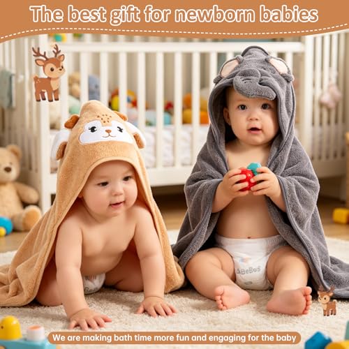 Image of Hooded Baby Towels 2 Pack, Baby Bath Towels for Newborns Essential