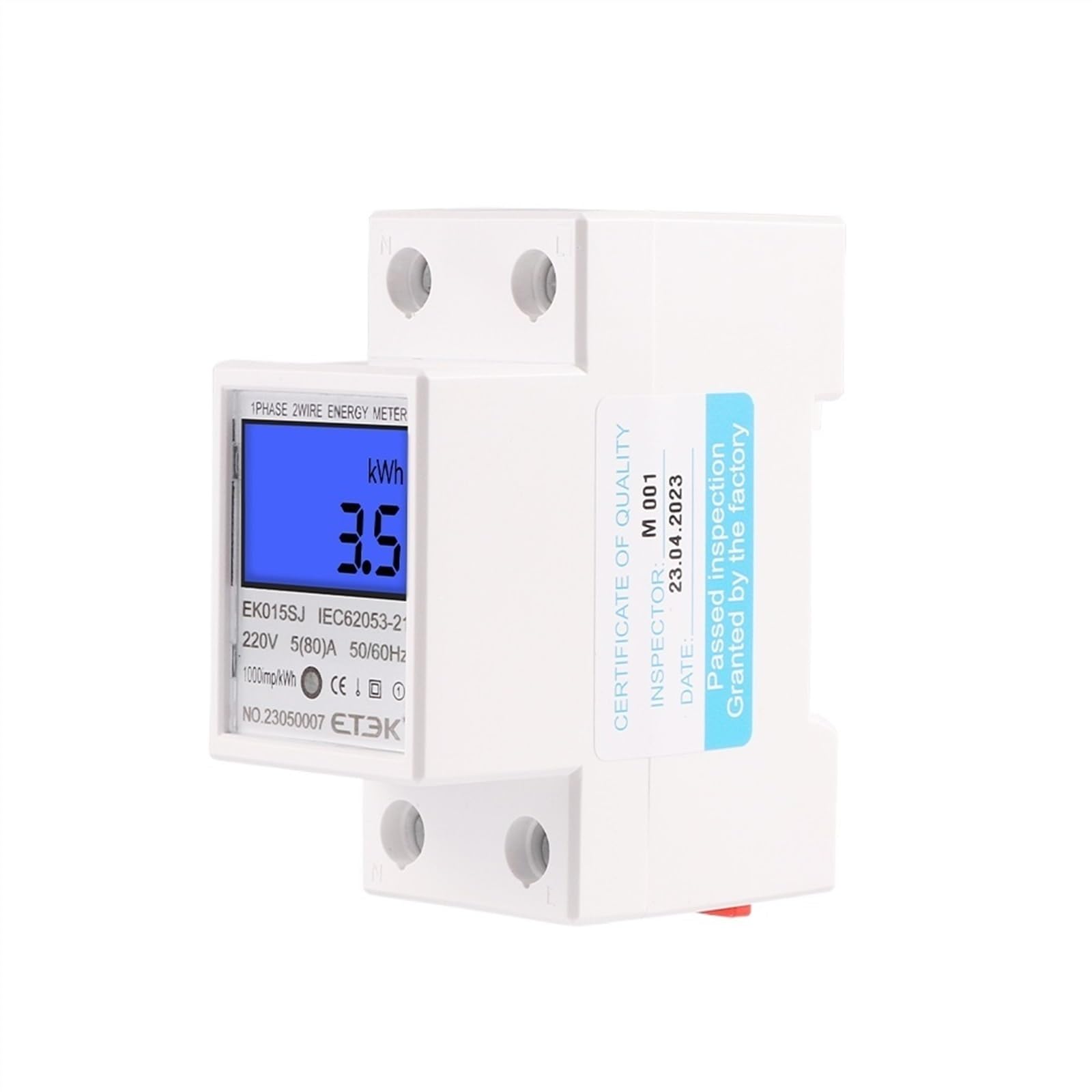 Jednofazowy wyświetlacz cyfrowy LCD Watomierz Pobór mocy Licznik energii AC 230V 220V 50Hz 60 Szyna DIN EK015SJ
