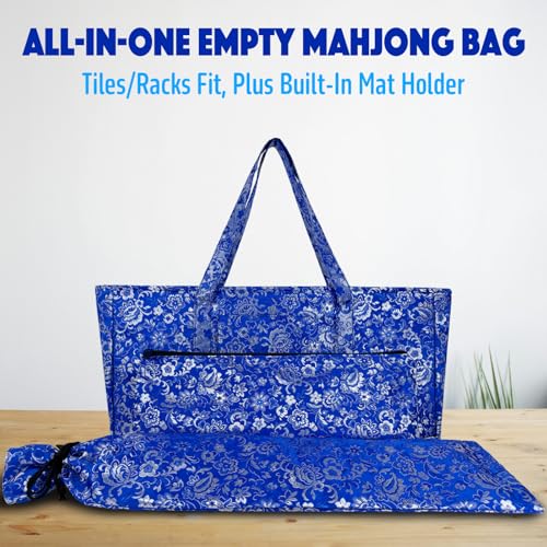 Bolsas Mahjong Vacías con Soporte para Tapete Azul miniatura 3