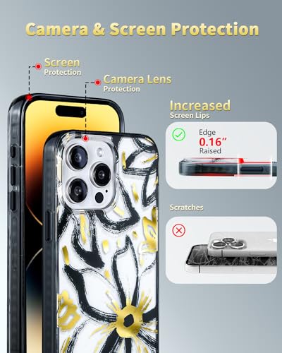 Coque iPhone 15 Pro Max antichoc transparente haut de gamme avec dorures - 5