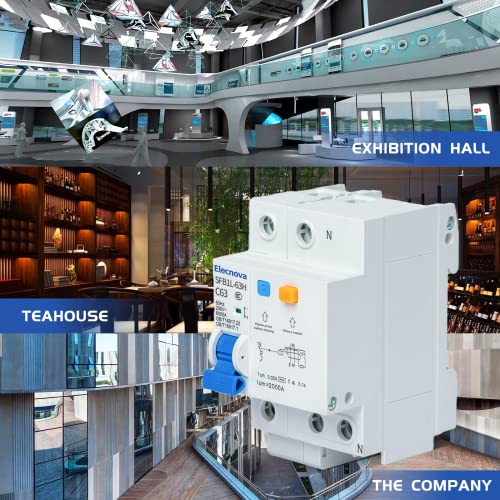 Sfb1L-63Hc-1P+N Miniature Circuit Breakers Din-Rail Installation Ac 50/60Hz Current Of 63Amp Voltage 230V Overload, Earth Leakage Protection Thermal Magnetic Trip Short-Circuit Protection #TOP6