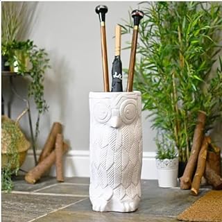 Blackperlcrafts by Stand Walking White Owl Home Decor Wooden Rack for Walking CaneStand Umbrella Stand Home Decor Golf Clubs Storage Gift
