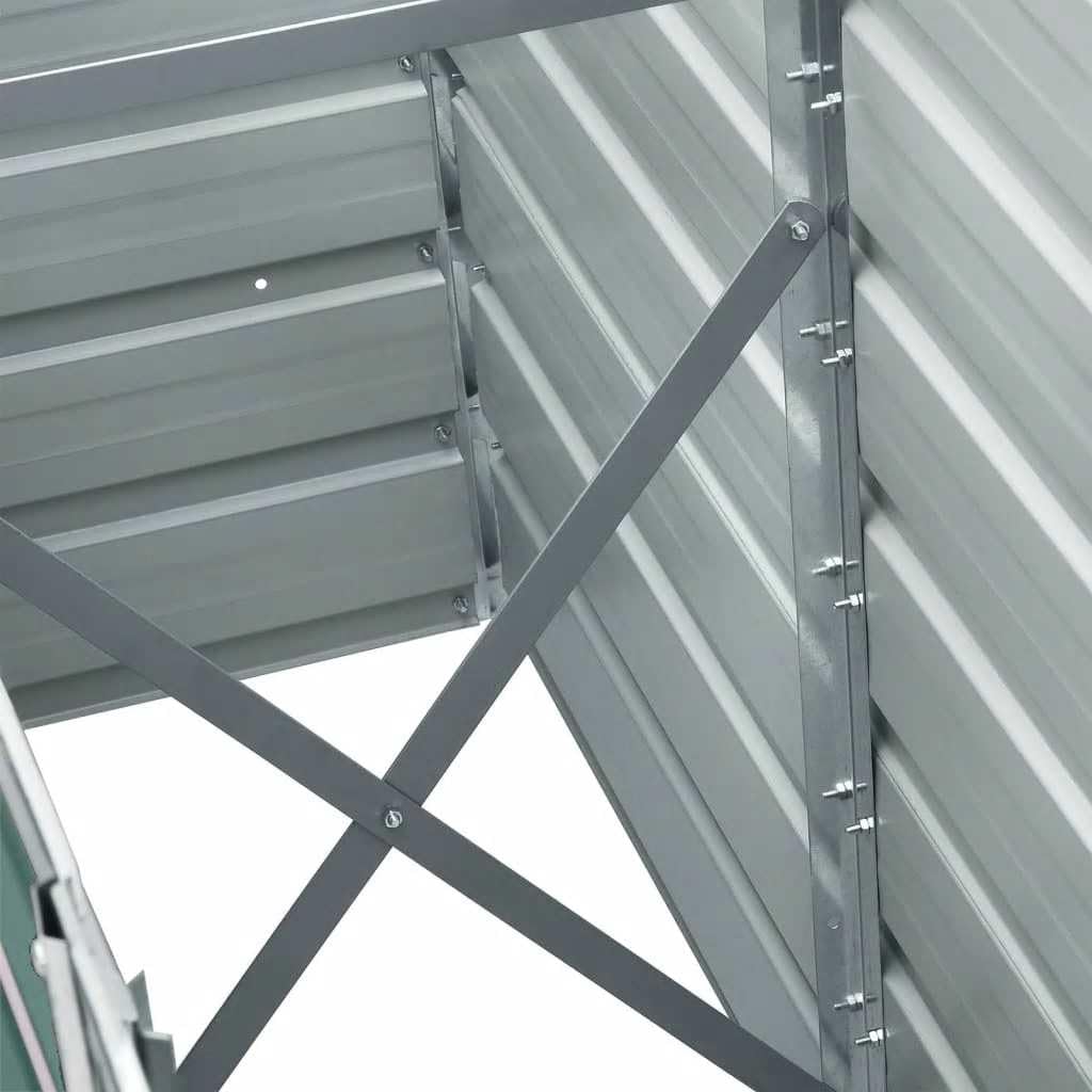 vidaXL Arriate de Jardín Macetero Caja para Plantar Plantas Macetas de Patio Exterior Acero Galvanizado Verde 240x40x45 cm