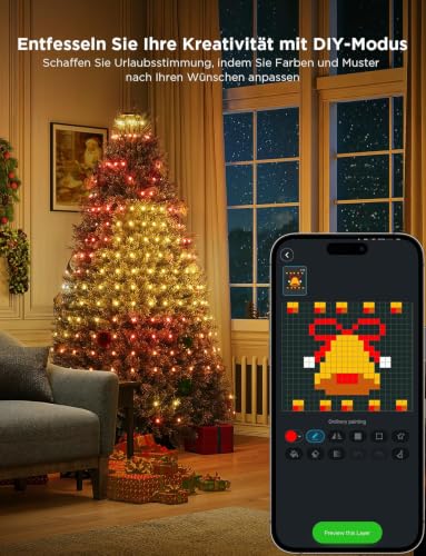 Govee Weihnachtsbaum Lichterkette, Smart 480LED RGBIC Weihnachtsbeleuchtung – Ansicht 4