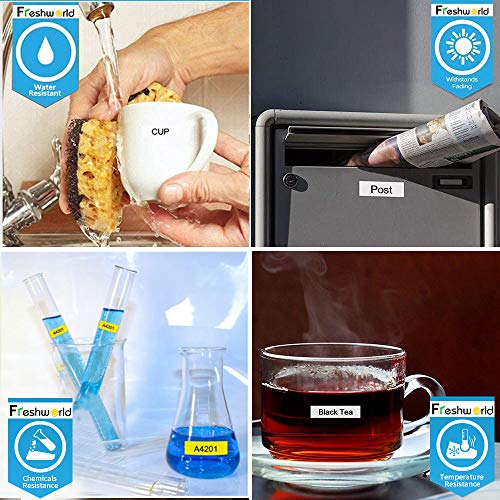 8 Pack P Touch Label Tape,Tze231 Tape 12Mm 0.47 Inch Laminated Clear/White/Red/Blue/Yellow/Green,Gold/White On Black Compatible With Brother P-Touch Label Maker Pt-D210 Pt-H110 Pt-D600 Pt-1230Pc,8M #TOP3