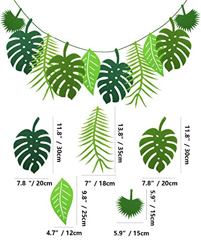 PIXHOTUL Tropical Leaf Banner Hawaii Luau Party Leaves Garland Summer Beach Theme Wedding Birthday Party Decor - Image 5