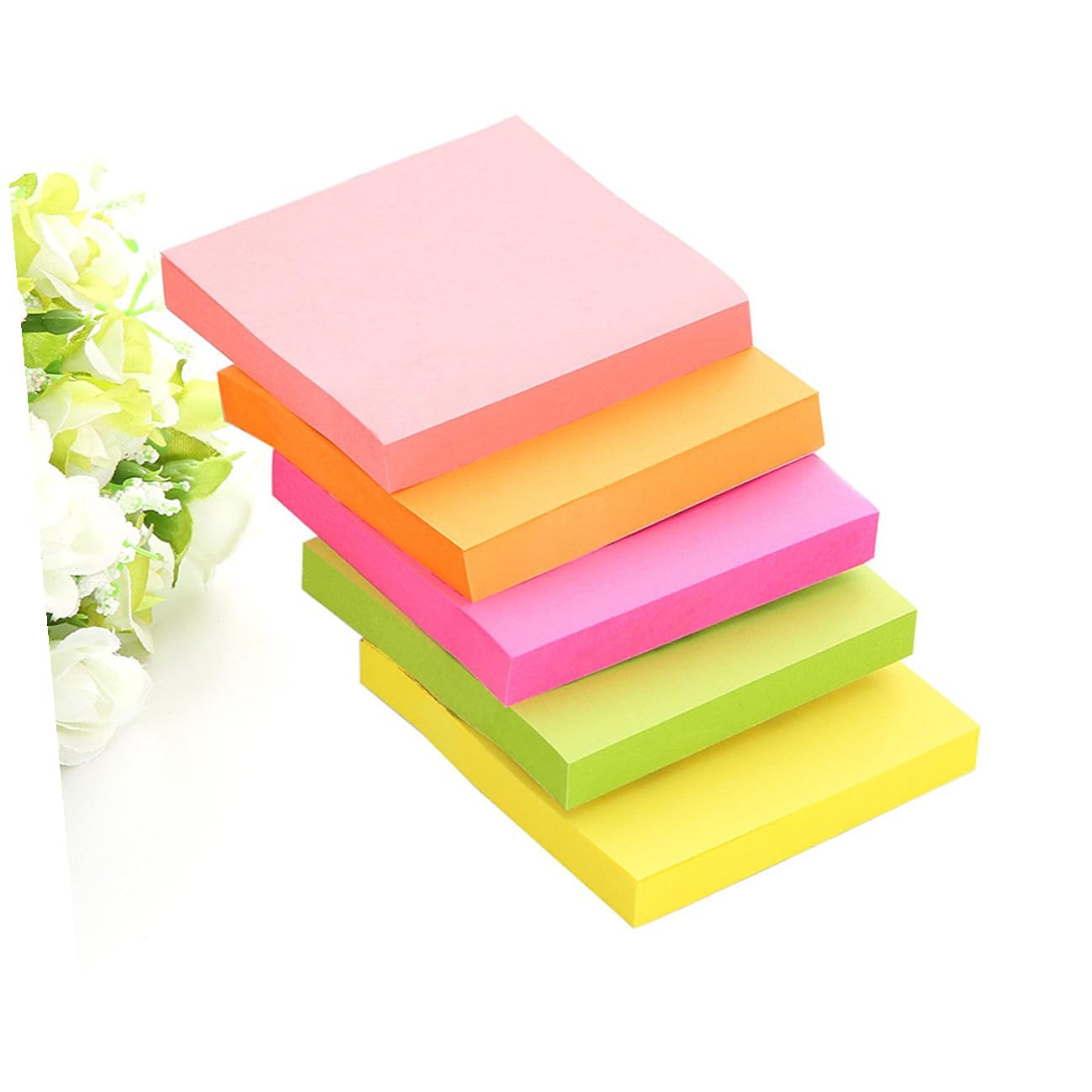 PLAFOPE Bloc-Notes Autocollants Carrés 3 X 3 en Papier Recyclable, 12 Blocs de 100 Feuilles Faciles à Coller pour Surfaces de Bureau et Tablettes
