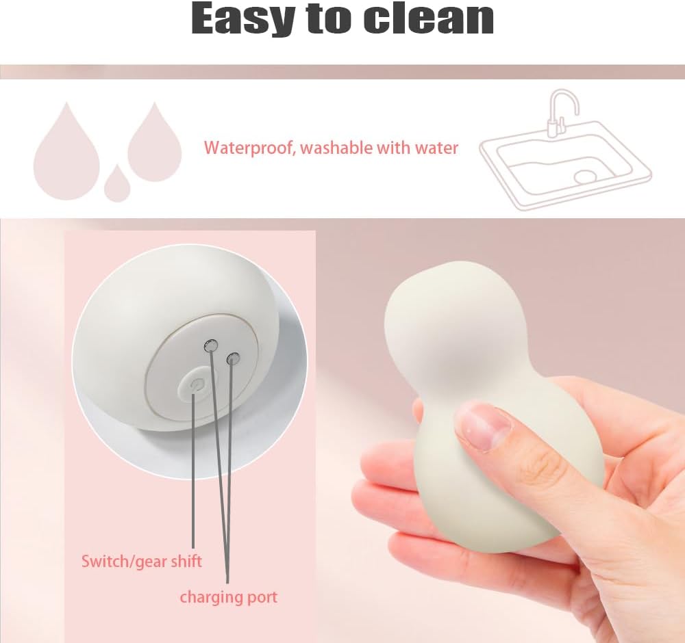 Multifunctional Ultra Soft Squeeze Personal Electric Massager with Vibrating Physic Therapy Massage Ball, Finger Massager for Hand Exercisers Fidget & Relaxtion(White) - Image 5