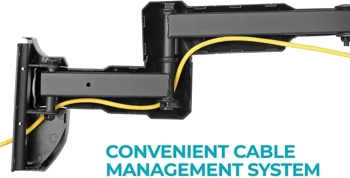 Monoprice Premium Full Motion TV Wall Mount Bracket Low Profile for 23" to 42" TVs up to 66lbs, Max VESA 200x200, Fits Curved Screens