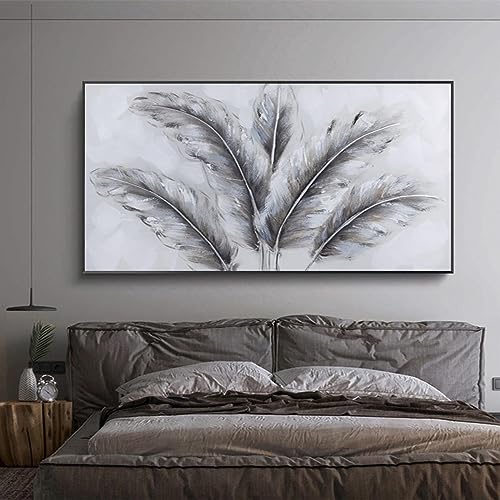 Toile décorative plumes abstraites 30x60 cm art mural - 2