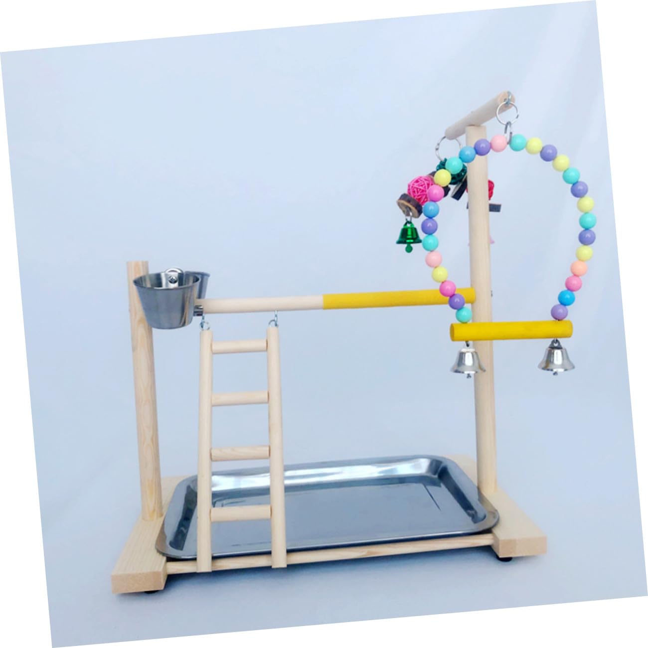 Happyyami 1set Parrot Play Stand Toy Struttura Per Uccelli Supporto Per Addestramento Interazione e Gioco Per Pappagalli e Uccelli Di Piccole Facile Da Installare Colori Variabili