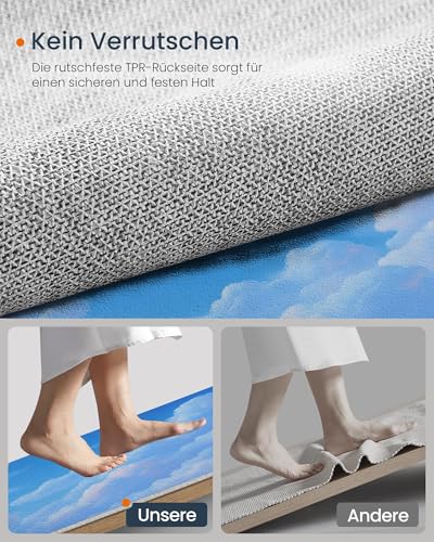 Tapis de cuisine lavable grand format bleu clair paysage - 6