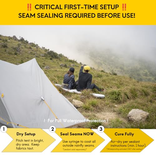 Image of LANSHAN Ultralight Waterproof 1-2 Person Backpacking Tent | Ultralight waterproof nylon, pitch anywhere, for camping & travel.