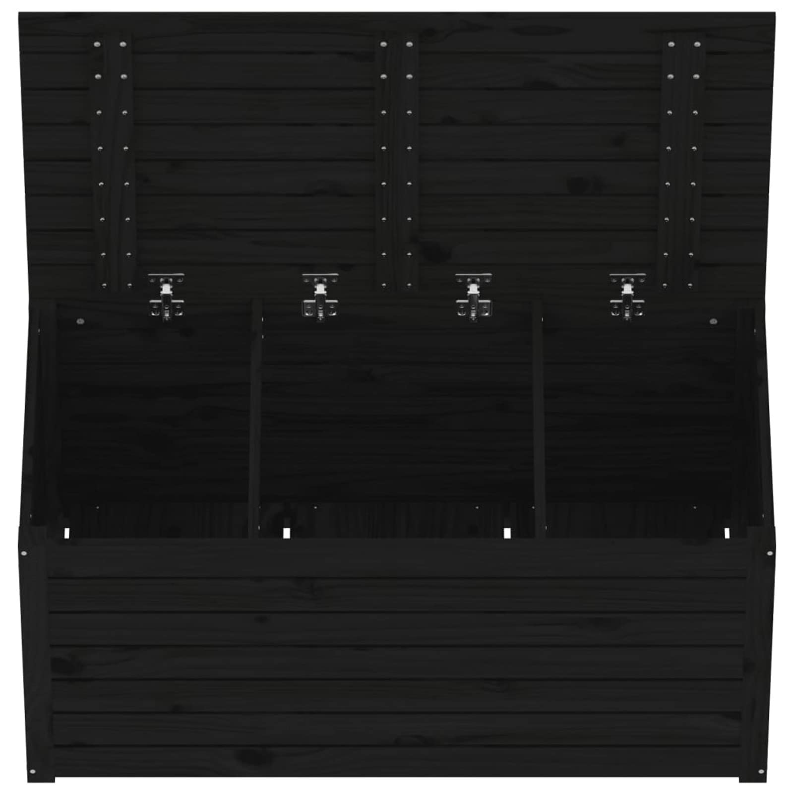 Baúl de jardín Madera Maciza de Pino Negro 101x50,5x46,5 cm, Arcon Exterior, Arcones para Patio, Baul Almacenamiento Exterior, Baúl para Terraza