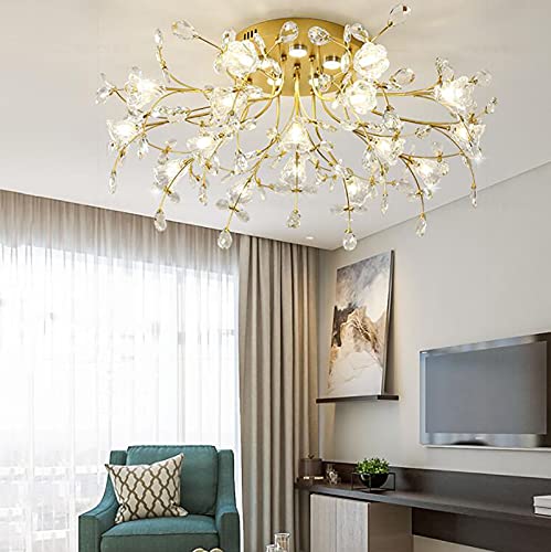 Plafonnier cristal compact pour illuminer les plafonds bas avec élégance