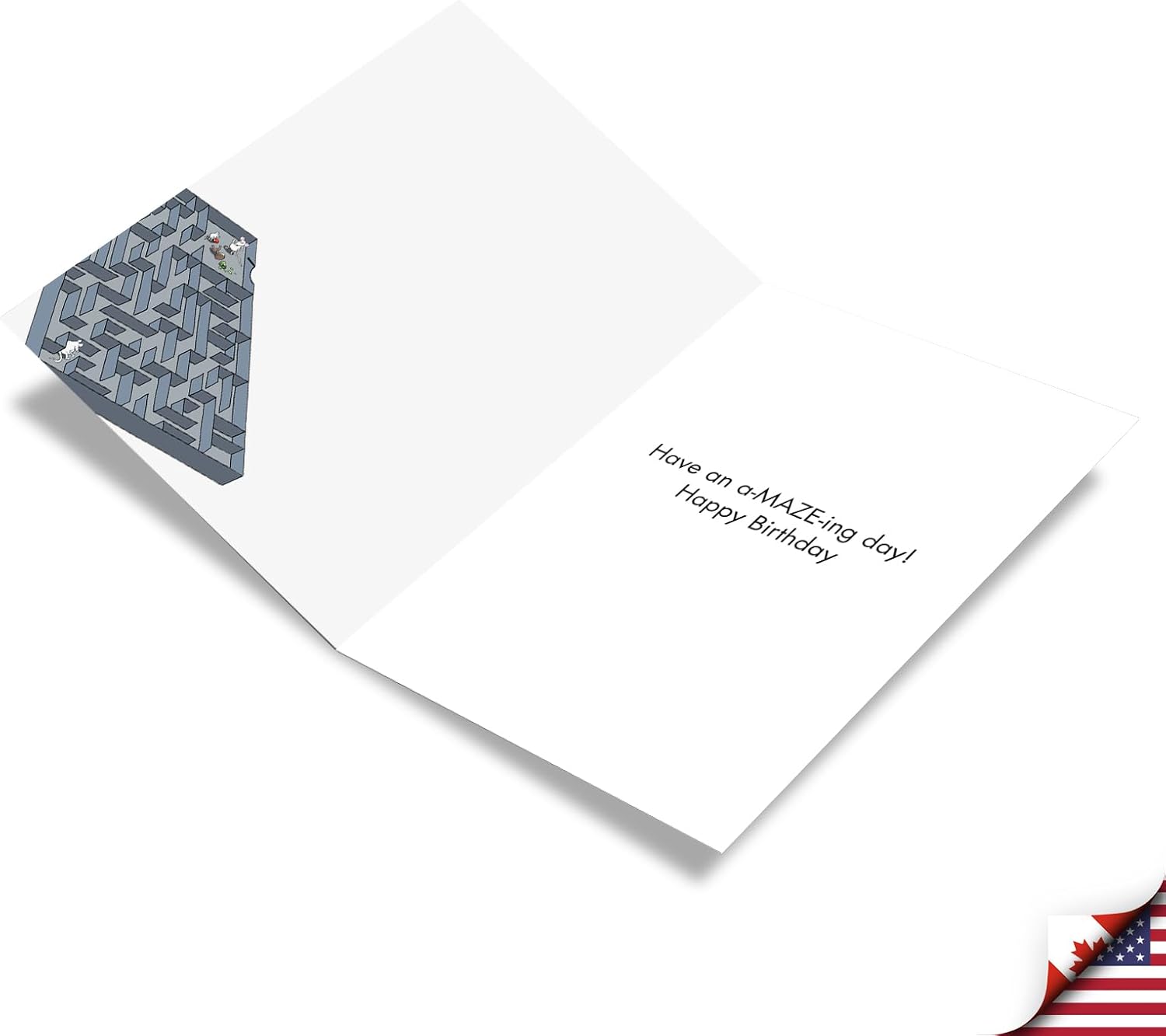NobleWorks Birthday Cards 1 Hilarious Mouse Maze Cartoon Humor, Bday Congrats Greeting Card with Envelope for Men and Women C3351BDG image 2